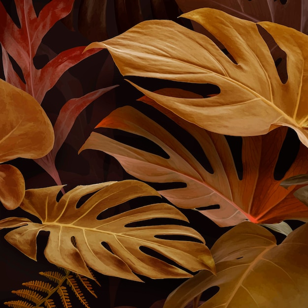 Brown Monstera Deliciosa deja recurso de diseño