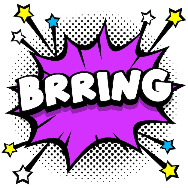 Brring Pop art comic speech bubbles libro efectos de sonido