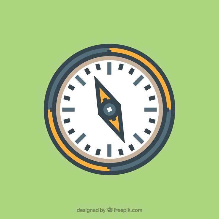 Vector gratuito brújula plana aislada