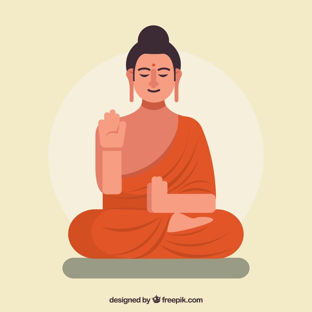 Buda colorido con diseño plano