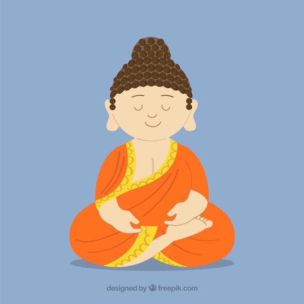 Buda colorido con diseño plano
