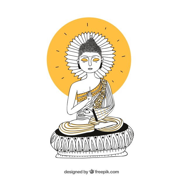Buda tradicional dibujado a mano