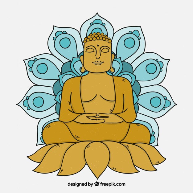 Buda tradicional dibujado a mano