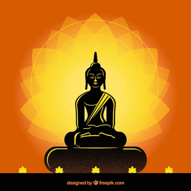 Budha tradicional con estilo de silueta
