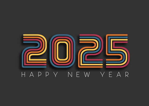 Buen año con un fondo de diseño de estilo retro