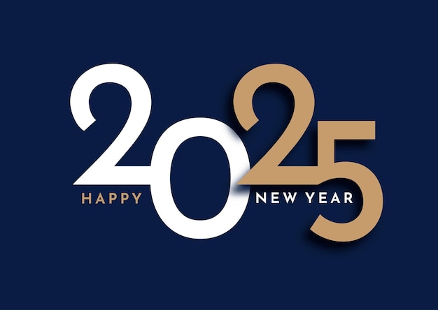Buen año nuevo con un diseño de números mínimos