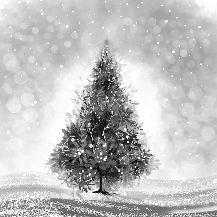 Vector gratuito buen navidad, árbol de hojas, fondo de la tarjeta de vacaciones.