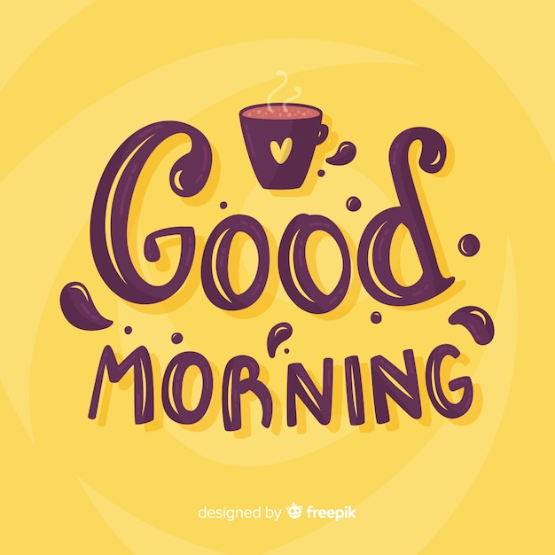 Vector gratuito buenos días letras fondo decorativo