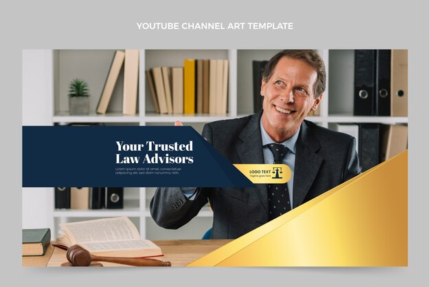 Bufete de abogados de lujo degradado arte del canal de youtube