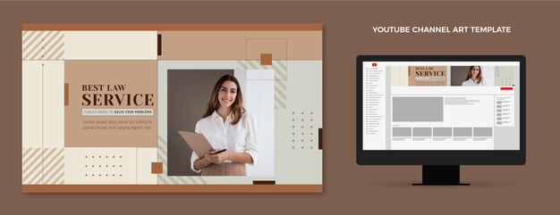 Bufete de abogados plano arte del canal de youtube