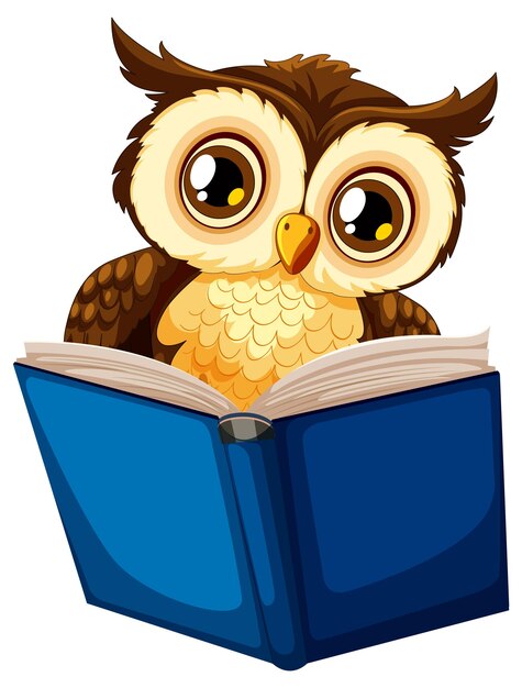 El búho leyendo una ilustración de un libro