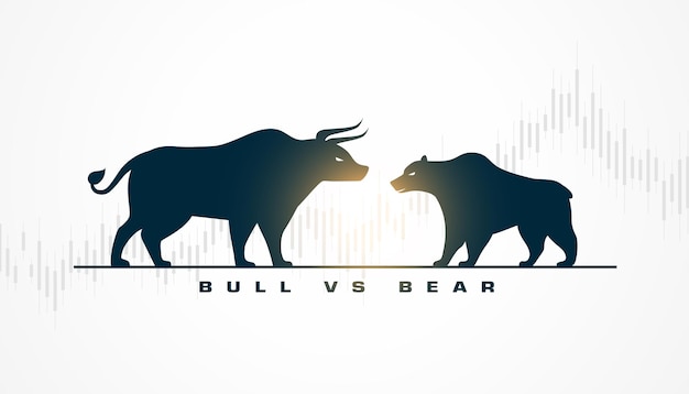bullish growth vs bearish decline stock volatility background