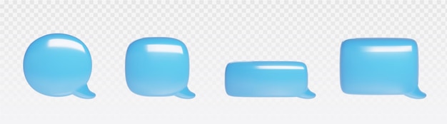 burbuja de chat azul 3D para el vector de iconos de mensajes de texto
