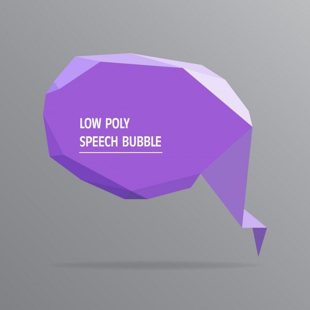 Burbuja de diálogo morado low poly