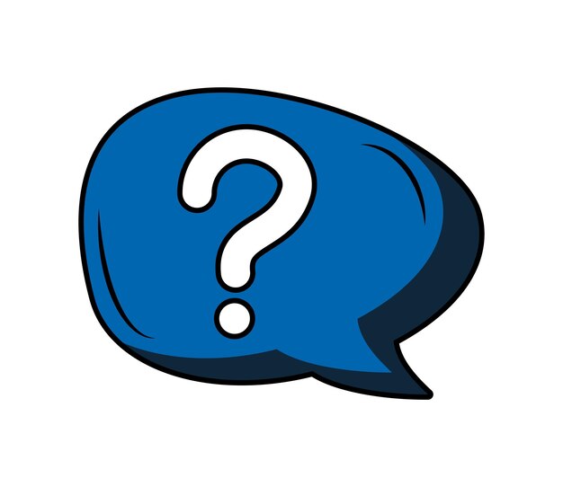 burbuja de habla con icono de marketing de signo de interrogación
