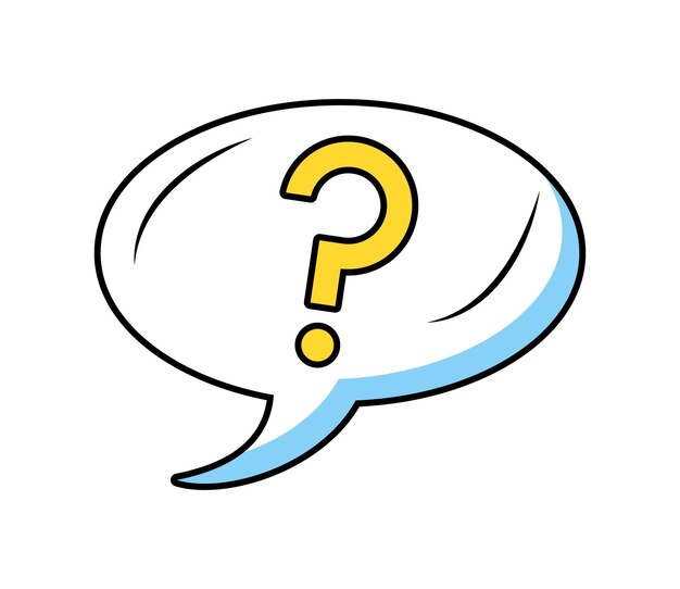 burbuja de habla con icono de signo de interrogación aislado
