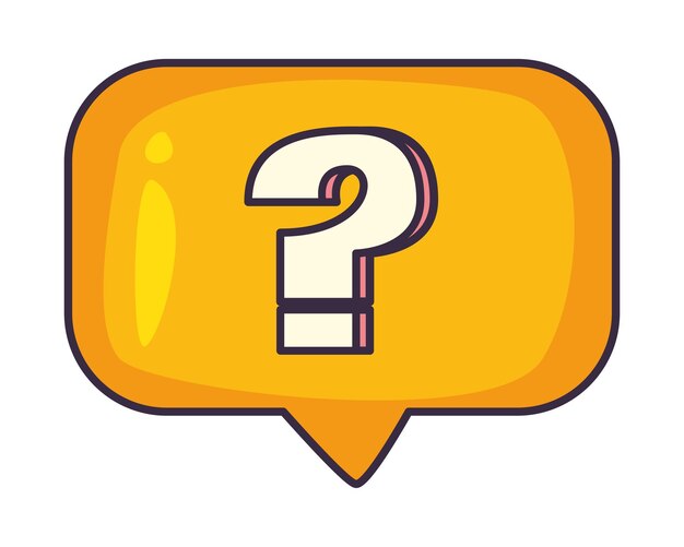 burbuja de habla con icono de vector de signo de interrogación aislado