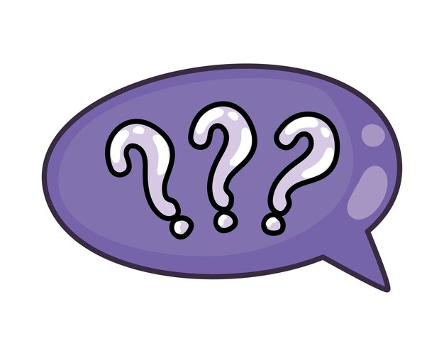 burbuja de habla con signo de interrogación búsqueda icono aislado