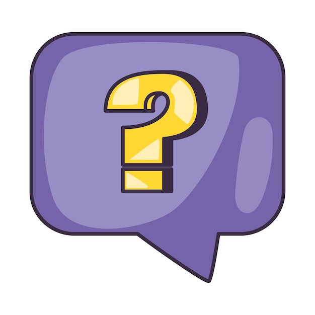 burbuja de habla con signo de interrogación hablando icono aislado