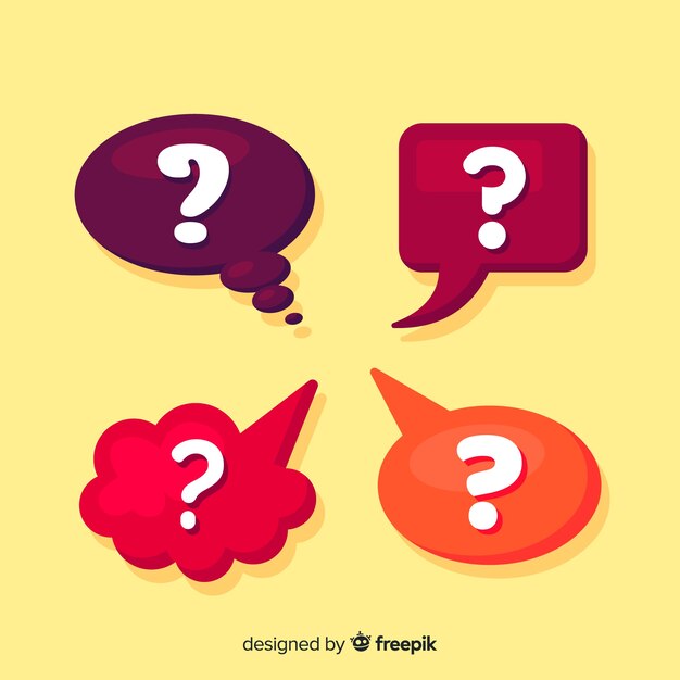 Burbuja de texto flat con signo de interrogación