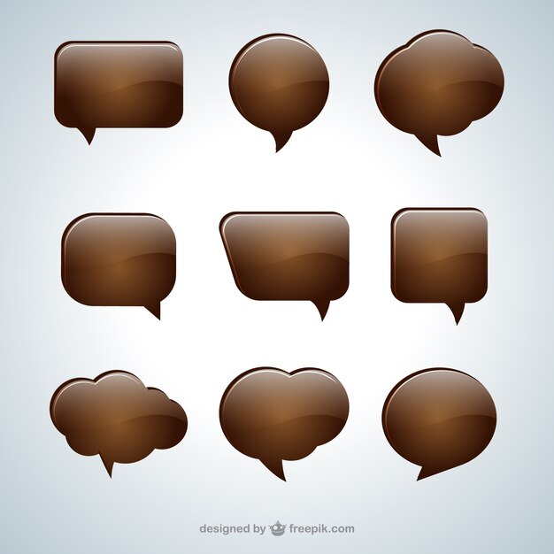 Vector gratuito burbujas de diálogo de chocolate