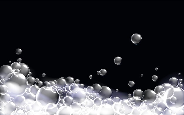 Burbujas de jabón en ilustración realista