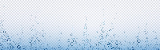Burbujas de soda, efervescencia de aire de agua u oxígeno, bebida carbonatada, resumen submarino.