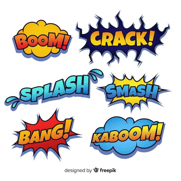 Vector gratuito burbujas de texto de comic coloridas