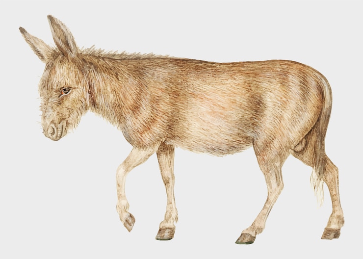 Vector gratuito burro en estilo vintage