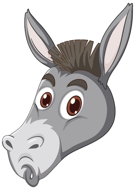 Burro con expresión facial sobre fondo blanco.