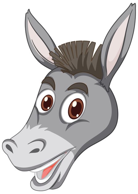 Burro con expresión facial sobre fondo blanco.