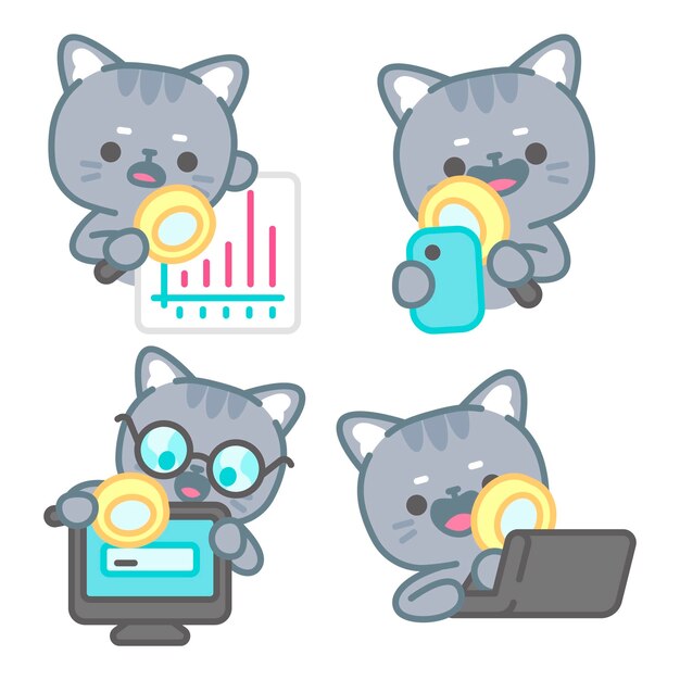 Buscando una colección de pegatinas con el gato Tomomi