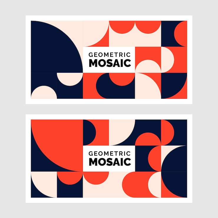 Vector gratuito business banner set plantilla diseño formas geométricas