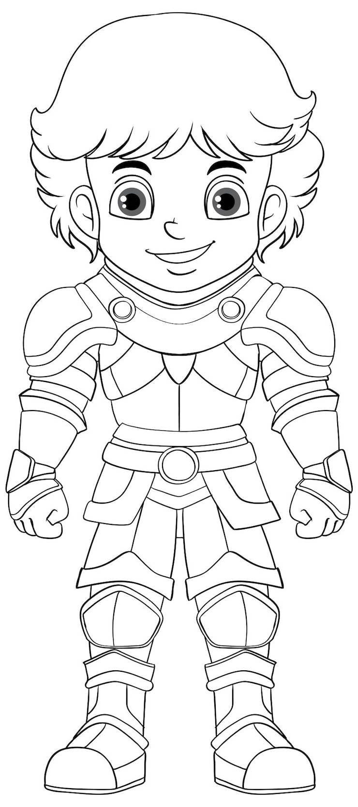 Vector gratuito caballero garabato de dibujos animados para colorear