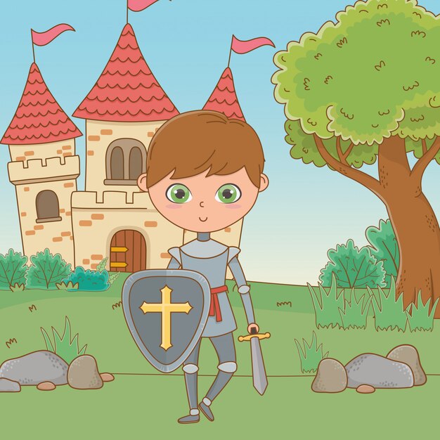 Caballero medieval aislado