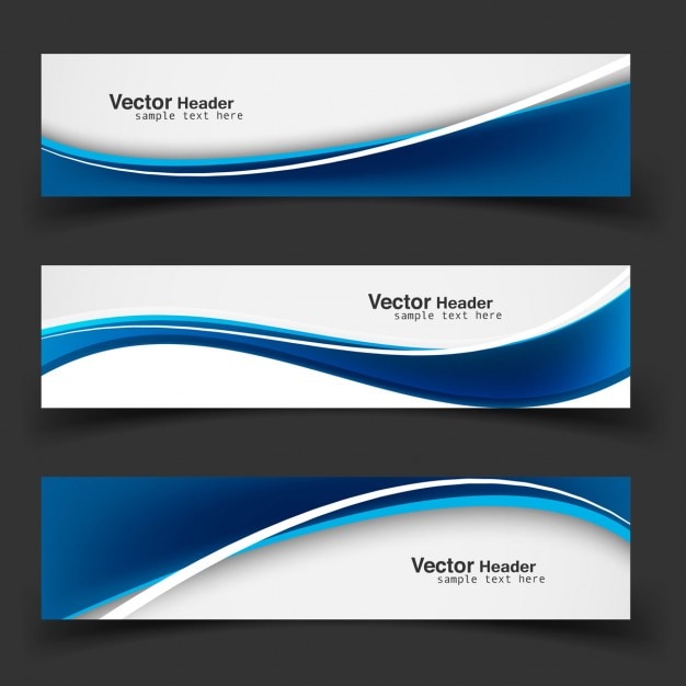 Vector gratuito cabeceras azules onduladas