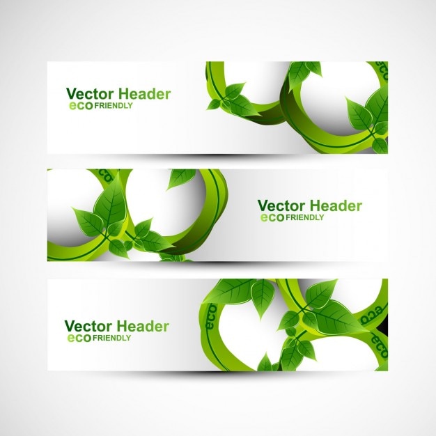 Vector gratuito cabeceras ecologicas con hojas