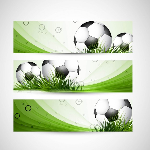 Vector gratuito cabeceras de fútbol del color verde