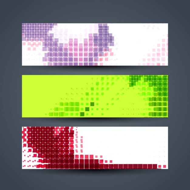 Vector gratuito cabeceras modernas de colores