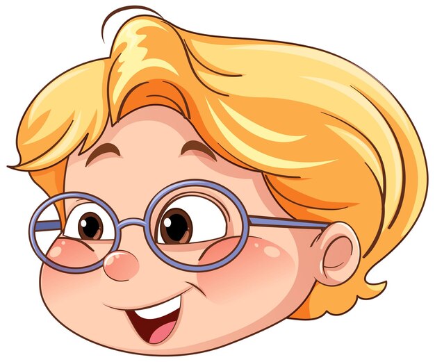Cabeza de anciana en estilo de dibujos animados