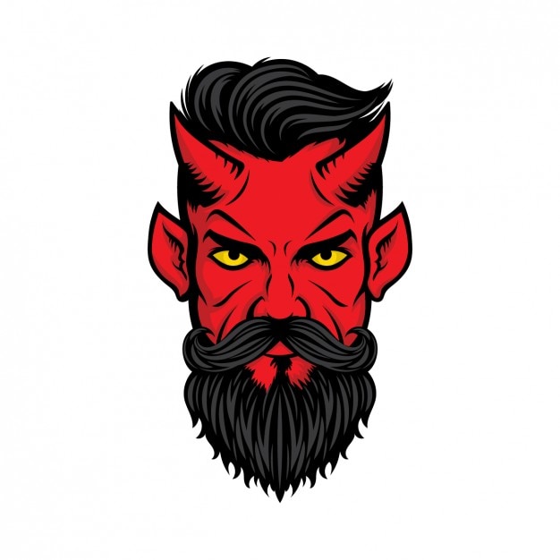 Vector gratuito cabeza de demonio a color