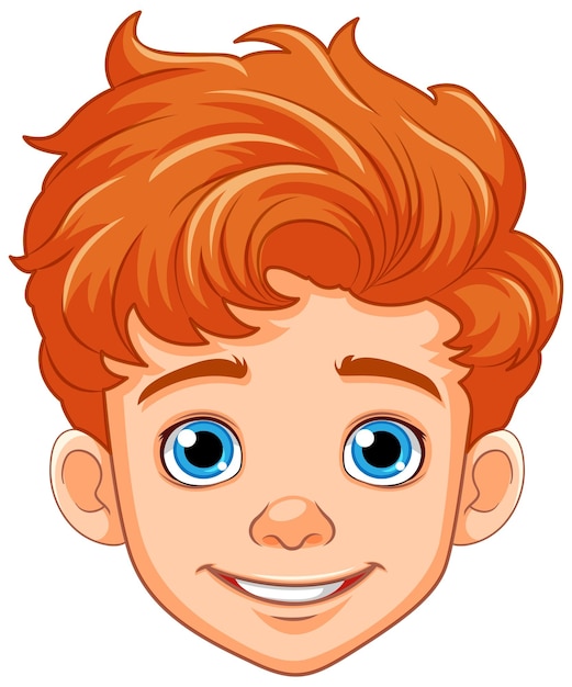 Cabeza de dibujos animados de niño aislado