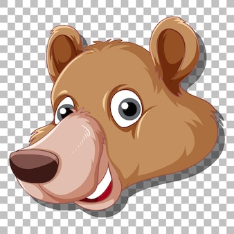 Cabeza de dibujos animados de oso grizzly
