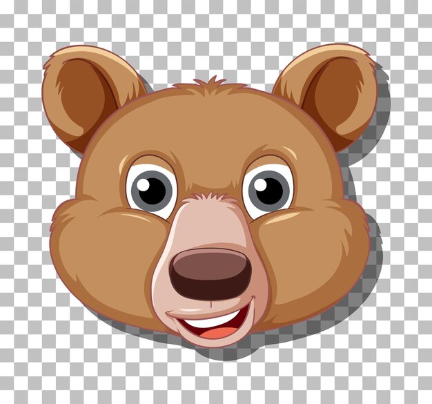 Cabeza de dibujos animados de oso grizzly
