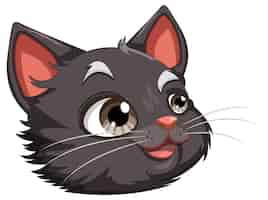 Vector gratuito una cabeza de gato negro con llamativos ojos marrones