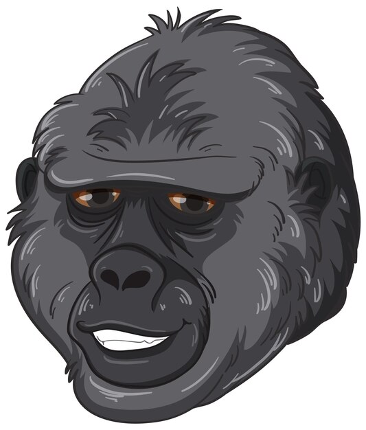 Cabeza de gorila negro aislado