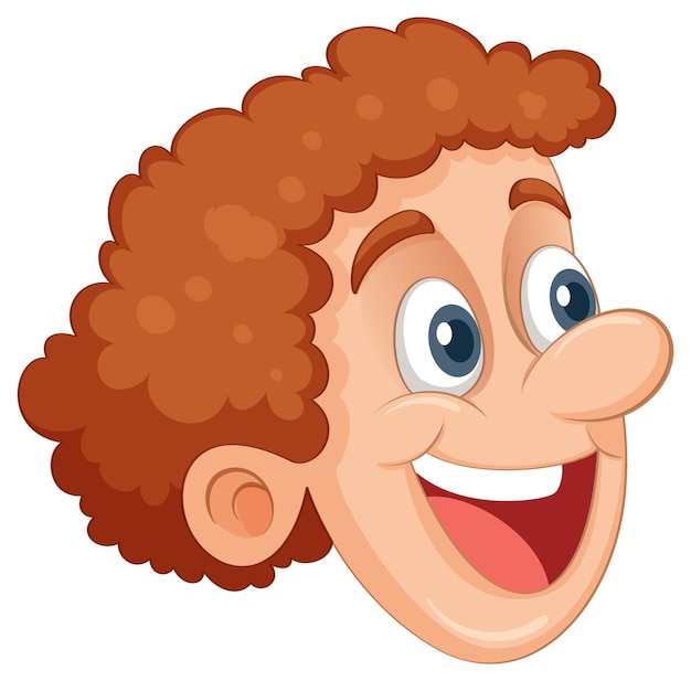 Cabeza de niño caucásico sonriente