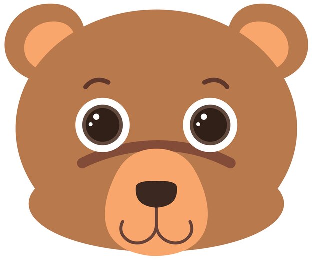 Cabeza de oso en estilo plano