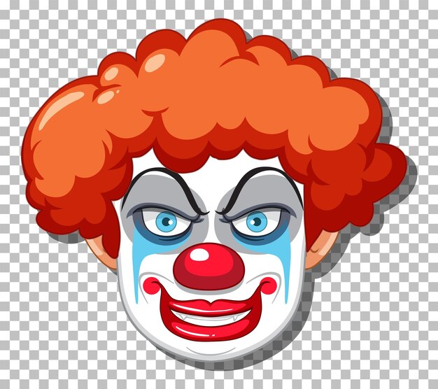 Cabeza de payaso aterrador en el fondo de la cuadrícula
