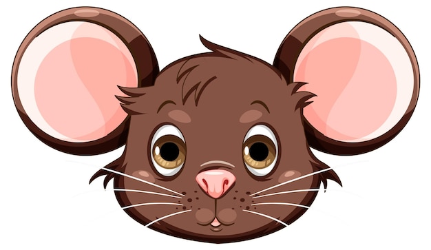 Cabeza de ratón de dibujos animados aislada